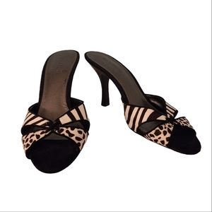 Liz Claiborne Animal Print Heeled Sandals | US 9